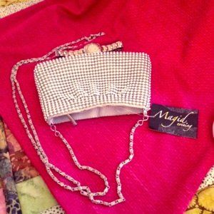 Crossbody Silver Tone Metal Evening Bag (NWT)